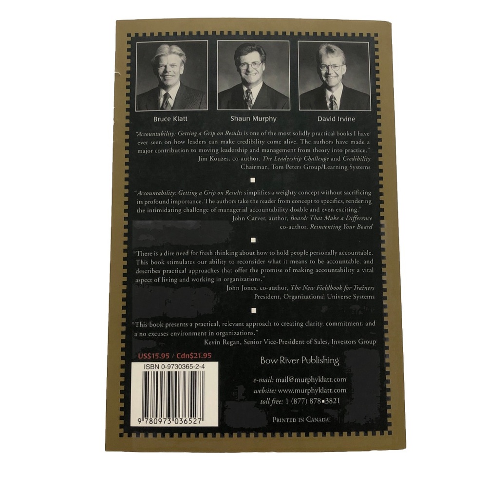 Accountability: Getting a Grip on Results by Klatt, Murphy and Irvine - Picture 2 of 5